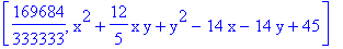 [169684/333333, x^2+12/5*x*y+y^2-14*x-14*y+45]